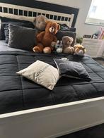 Ikea tweepersoonsbed Hemnes hout wit 160x200cm, Ophalen, Gebruikt, Wit, Rechthoekig