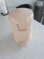Vintage Beige Pedaalemmer, Huis en Inrichting, Kunststof, Gebruikt, Met pedaal, Ophalen of Verzenden