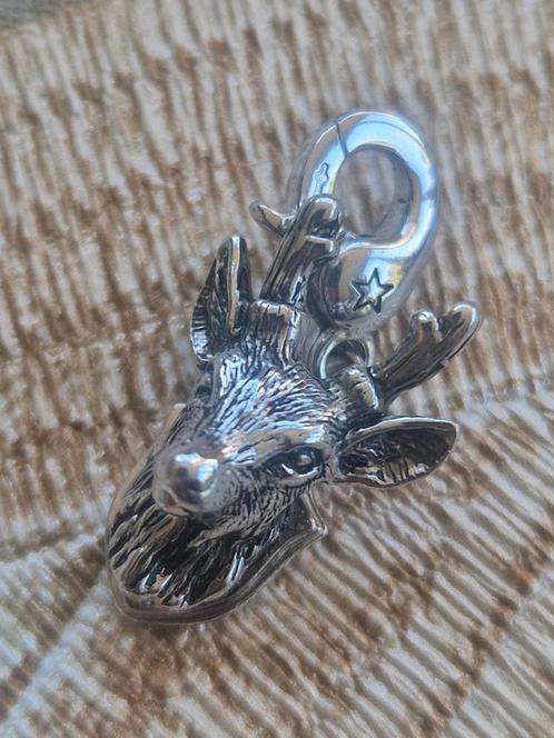 Ti Sento Charming bedels hertekop op schild 925, Sieraden, Tassen en Uiterlijk, Bedels, Nieuw, Overige merken, Zilver, 1 bedel
