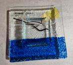 Uniek handgemaakt glazen kunstobject – 8×8×2 cm fused glas, Zwart, Ophalen of Verzenden, Zo goed als nieuw, Metaal