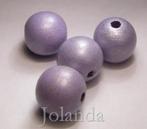 0202 Mooie Glanzende Lila Gekleurde Houten Kralen (16 mm), Verzenden, Nieuw, Kraal