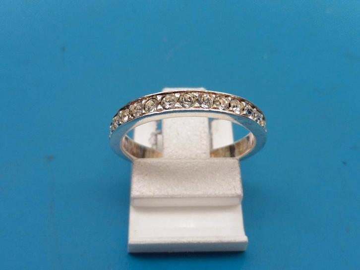 Zilveren damesring met zirkonia                         Z280, Sieraden, Tassen en Uiterlijk, Ringen, Gebruikt, Dame, Kleiner dan 17