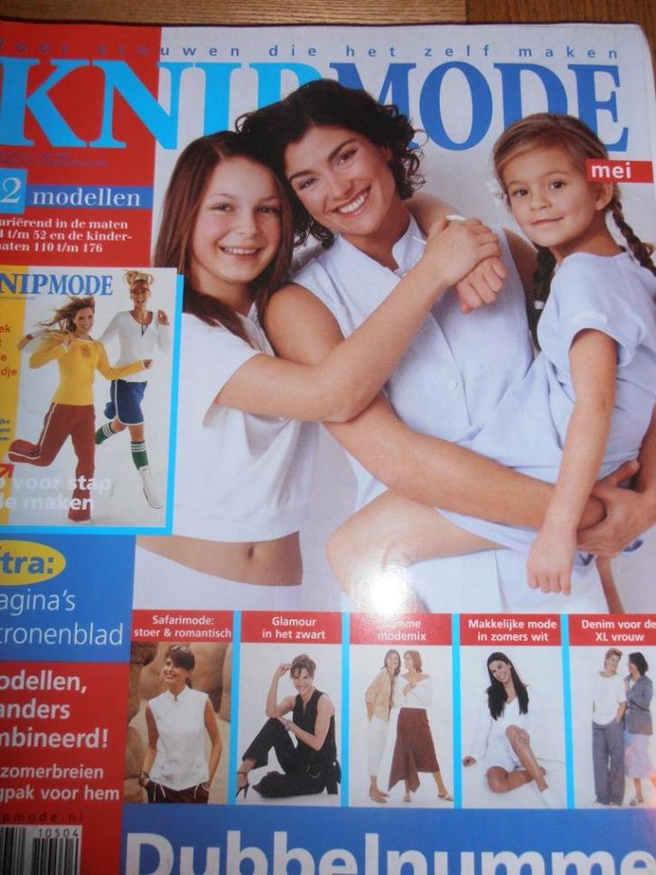 Knipmode mei 2004 dubbelnummer stap voor stap mode maken, Hobby en Vrije tijd, Kledingpatronen, Zo goed als nieuw, Vrouw, Knipmode