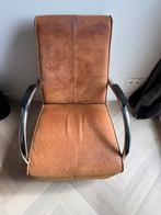 Cognac fauteuil (Eerste Kamer), Minder dan 75 cm, Gebruikt, Metaal, 50 tot 75 cm