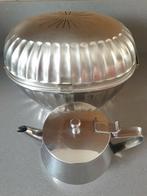 Art Deco metalen theemuts van Metawa Holland met rvs theepot, Ophalen of Verzenden