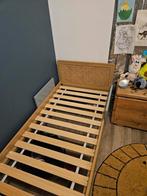 BAÏTA Kinderbed/ peuterbed Pablo blauw en riet,, Kinderen en Baby's, Ophalen, 70 tot 85 cm, 140 tot 160 cm, Zo goed als nieuw