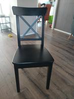 Zwarte Houten Stoel met Kruis Design, Ophalen of Verzenden, Zo goed als nieuw, Vier, Hout