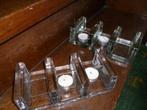 4 x dik glazen rechaud Waltherglas  Georgehutte Belmondo, Antiek en Kunst, Antiek | Glas en Kristal, Ophalen of Verzenden