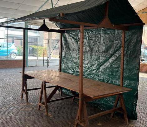 Vintage Houten Marktkraam - Compleet & Traditioneel, Diversen, Rommelmarktspullen, Ophalen
