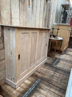 Oud grenen ondiepe schoolkast kast dressoir, Antiek en Kunst, Ophalen