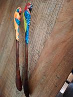 Papegaaien schoenlepel hout deco, Ophalen, Zo goed als nieuw