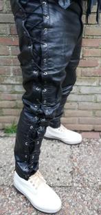 Broek. Leren veterbroek. Maat 34. Vintage., Dames, Tweedehands, Broek | leer