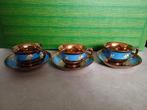 Drie leuke antieke theekopjes met schotel, Antiek en Kunst, Ophalen of Verzenden