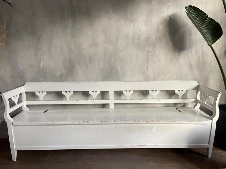 Brocante Klepbank met Opbergruimte 240cm, Antiek en Kunst, Antiek | Meubels | Stoelen en Banken, Ophalen