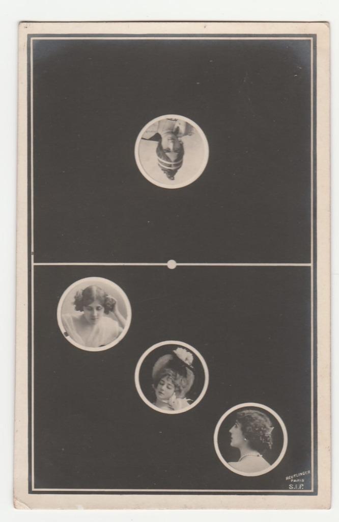 Dominosteen met o.a. Cléo de Mérode.  1903. Reutlinger., Verzamelen, Ansichtkaarten | Themakaarten, Gelopen, Voor 1920, Overige thema's