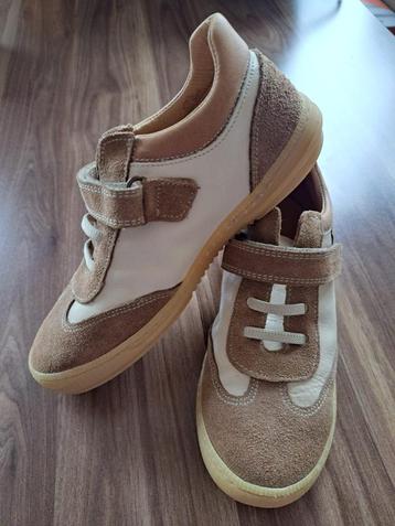 Pom Pom echt leren schoenen maat 33 NIEUW bruin wit klitteb beschikbaar voor biedingen