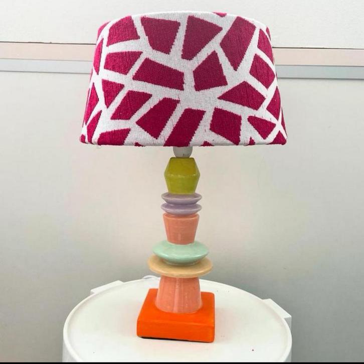Unieke retro lampenkap vintage stijl! NIEUW, Huis en Inrichting, Lampen | Tafellampen, Zo goed als nieuw, Minder dan 50 cm, Ophalen of Verzenden