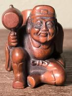 Antiek okimono Daikoku god houten beeld Japan, Ophalen of Verzenden