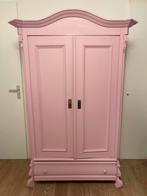 Antieke oud roze kledingkast te koop, Ophalen, Gebruikt, 50 tot 75 cm, 150 tot 200 cm