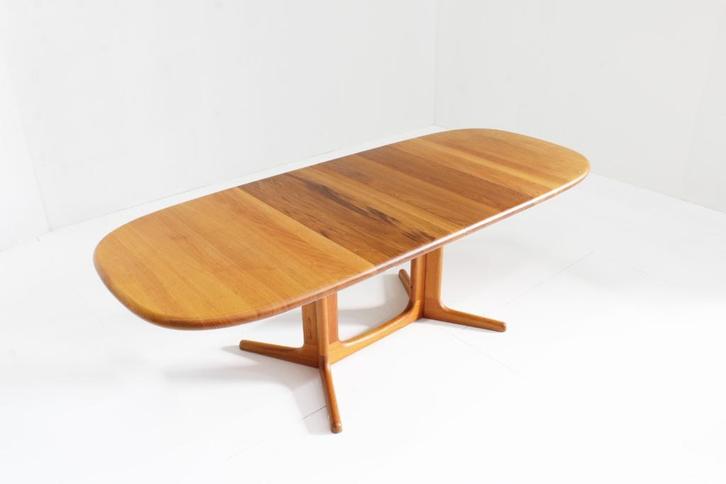 Vintage Glostrup deense ovalen eettafel tafel massief teak, Huis en Inrichting, Tafels | Eettafels, Zo goed als nieuw, 50 tot 100 cm
