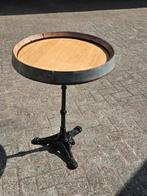 Wijnvat deksel Terrastafel gietijzeren poot, NIEUW, Huis en Inrichting, Tafels | Bijzettafels, Ophalen, Rond, Nieuw, 60 cm of meer