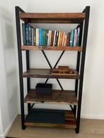 Botenhout Boekenkast - Industrieel Design, Huis en Inrichting, Kasten | Boekenkasten, Ophalen, Met plank(en), Gebruikt, 50 tot 100 cm