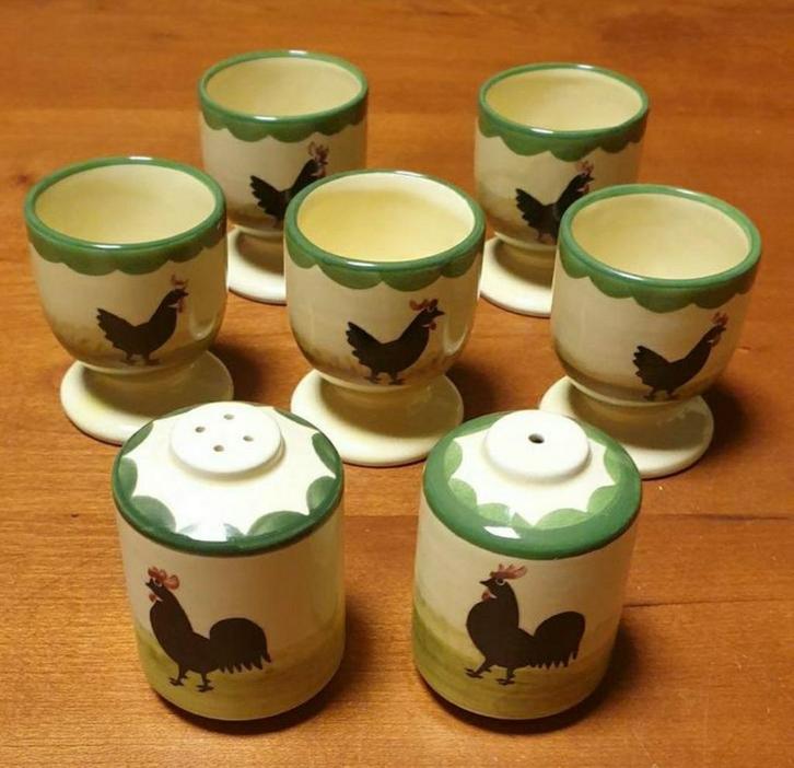 Kip en haan servies, Huis en Inrichting, Keuken | Servies, Zo goed als nieuw, Overige stijlen, Porselein, Ophalen of Verzenden