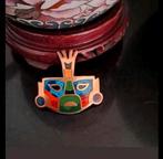 Inca Masker Broche - Licht Goud - 4cm, 4 tot 7 cm, Ophalen of Verzenden, Goud, Koper