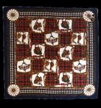 Vintage designer foulard, shawl, blauw/rood/groen, Vintage Designer, Verzenden, Zo goed als nieuw, Sjaal