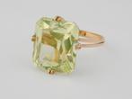 18 karaat Gouden Ring Damesring Groene edelsteen Peridoot, Jw, Verzenden, Nieuw, 17 tot 18