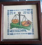 Borduurwerk weegschaal sterrenbeeld, Antiek en Kunst, Kunst | Etsen en Gravures, Ophalen of Verzenden