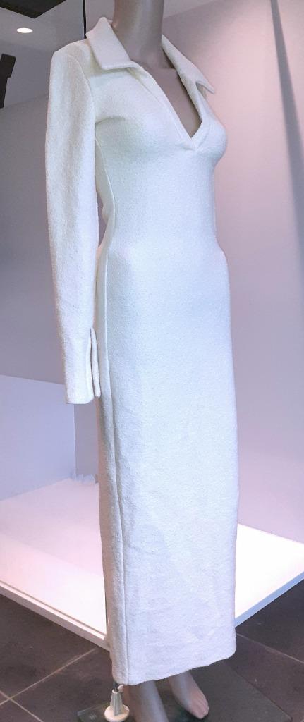 Lange jurk crème wit Zara XS, Kleding | Dames, Jurken, Nieuw, Maat 34 (XS) of kleiner, Wit, Onder de knie, Verzenden