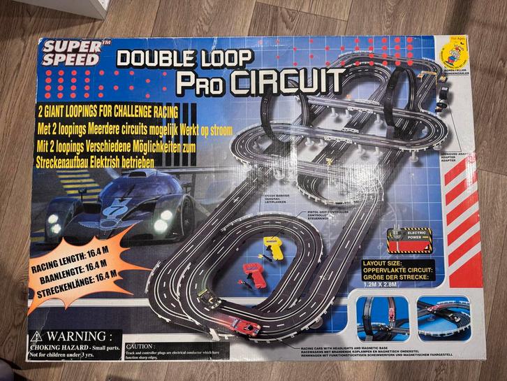 Super speed Double loop Pro Circuit - Racebaan elektrisch, Kinderen en Baby's, Speelgoed | Racebanen, Gebruikt, Racebaan, Elektrisch