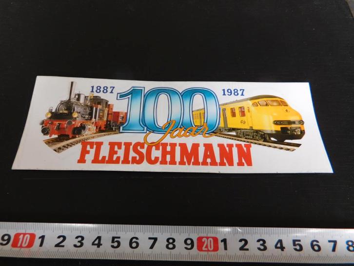 sticker FLEISCHMANN 100 jaar 1987 Modelspoor  NS *, Verzamelen, Stickers, Zo goed als nieuw, Ophalen