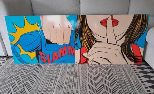 2x Vintage wanddecoratie Modern Pop Art Ikea Solmyra '90s, Huis en Inrichting, Woonaccessoires | Wanddecoraties, Ophalen