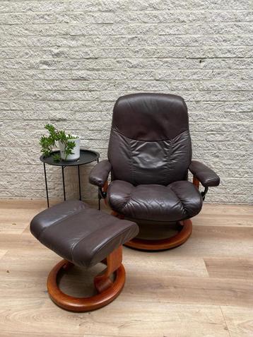 Stressles verstelbare relax fauteuil met hocker relaxstoel  beschikbaar voor biedingen