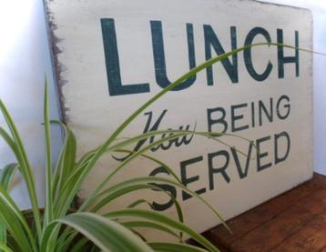 Handgeschilderd houten bord / lunch / restaurant / keuken beschikbaar voor biedingen