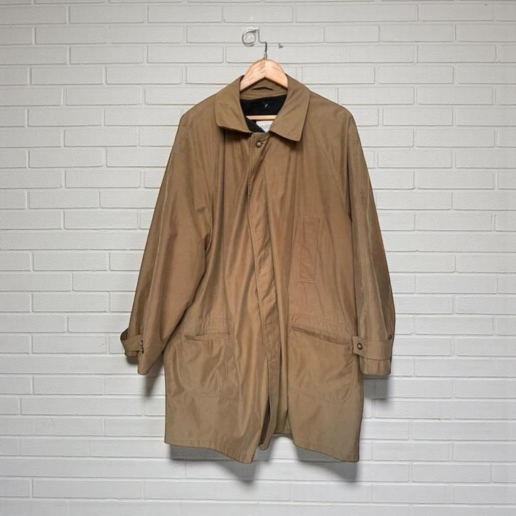 Vintage Jas Maat 56 Beige Bruin Trenchcoat Gevoerd Unisex, Kleding | Heren, Jassen | Winter, Gedragen, Overige maten, Beige, Verzenden