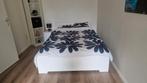 Twee persoons bed frame met matras en lattenbodem, Ophalen, Wit, Tweepersoons, 140 cm