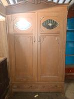 Vintage houten kledingkast met spiegel, Huis en Inrichting, Kasten | Kledingkasten, Ophalen, Gebruikt, 100 tot 150 cm, Glas
