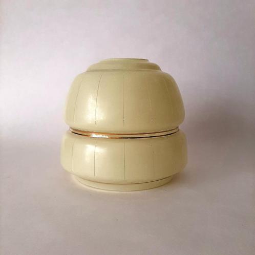 Art Deco glazen lampenkap, Huis en Inrichting, Lampen | Lampenkappen, Gebruikt, Minder dan 25 cm, Rond, Beige, Overige kleuren