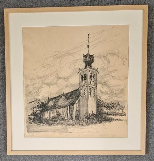Kerk Noordwolde Gr - Dijkstra 1967, Groninger Ploeg, Antiek en Kunst, Kunst | Schilderijen | Klassiek, Ophalen of Verzenden
