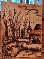 Handgeschilderd tegeltableau 45x60 cm Keramische Atelier, Antiek en Kunst, Ophalen