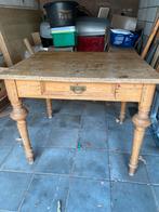 Grenentafel met lade en koperen hengsel, Ophalen of Verzenden