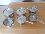 Fissler pannenset ( inductie), Huis en Inrichting, Keuken | Potten en Pannen, Gebruikt, Inductieplaat, Pannenset, Ophalen of Verzenden