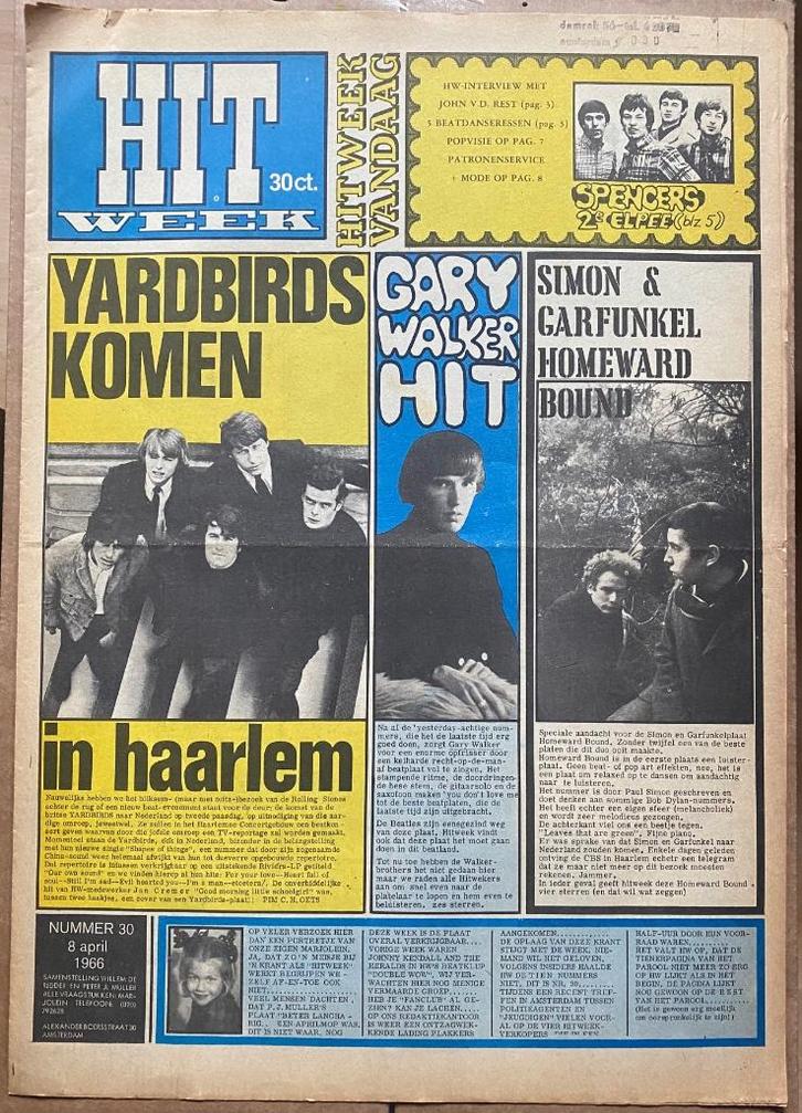 HITWEEK JAARGANG 1 NR.30 HIPPIE MUZIEKKRANT, Boeken, Tijdschriften en Kranten, Gelezen, Muziek, Film of Tv, Verzenden