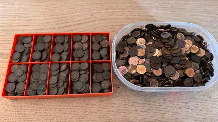 Gulden Centen, Postzegels en Munten, Munten | Nederland, Setje, 1 cent, Koningin Juliana, Ophalen of Verzenden