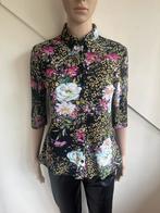 Jane Lushka travelstof blouse mt xs zwart bloemen geel roze, Kleding | Dames, Zwart, Ophalen of Verzenden, Zo goed als nieuw, Jane Lushka