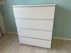 Ikea Malm ladekast met 4 lades, wit, 80x100, Huis en Inrichting, Kasten | Ladekasten, Ophalen, Mooie witte malm ladekast van Ikea