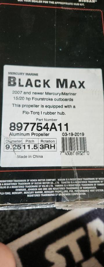 Orginele mercury/tohatsu prop 9.9 t/m 20 hp  beschikbaar voor biedingen